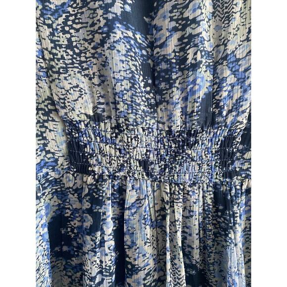 Joie Women's Medium Limited Edition Blue Tiered Parisian Pasiley Maxi Dress - Picture 8 of 11